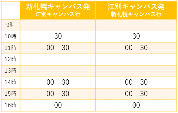 キャンパス間移動バス