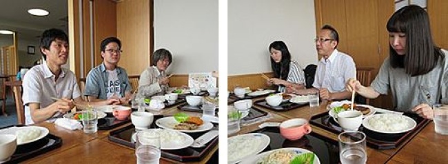 交換留学生と国内留学生との会食