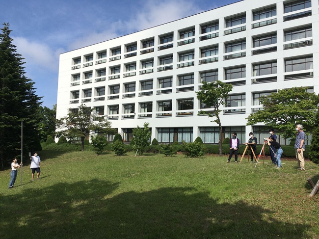 測量実習の風景