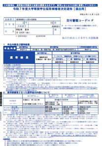 採用候補者決定通知